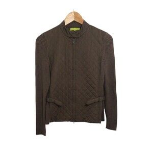 Sigrid Olsen Women's Size Small Petite Jacket Olive Green Zipper